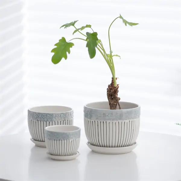 2 Plateaux De Drainage En Céramique Dorée Pour Pots De Fleurs - 11,5 X 11,5 Cm - Soucoupe Antidérapante Pour Balcon Et Jardin