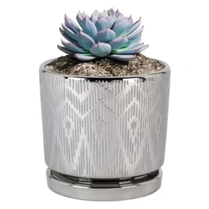 Electroplated Silver Flower Pot