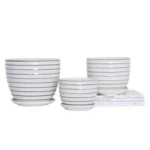 Pinstripe Flower Pots