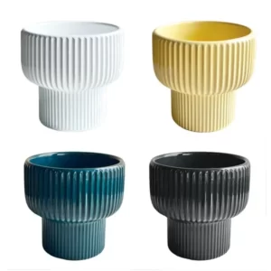 Bell-glazed ceramic pots in a variety of colors