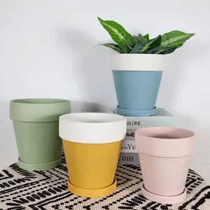Jardinière d'intérieur moderne - Pot de fleurs en céramique de forme ronde Wholesaler