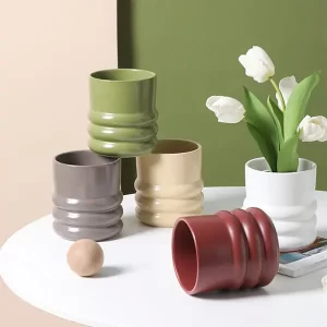 Grossiste décor rond pot de fleurs en céramique d'intérieur fournisseur