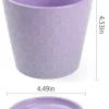 Modern Patterned Purple Glazed Ceramic Flower Pots (2)