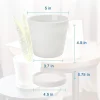 Modern Patterned White Glazed Ceramic Flower Pots (3)