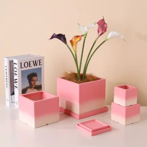 Wholesale Square Gradient Ceramic Planters (3)