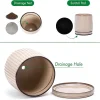 Modern Beige Textured Ceramic Flower Pot – Wholesale Patterned Indoor Planter with Drainage (7)