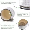 Modern White Textured Ceramic Flower Pot with Drainage (6)