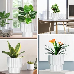 Wholesale Modern White Pattern Ceramic Flower Pots