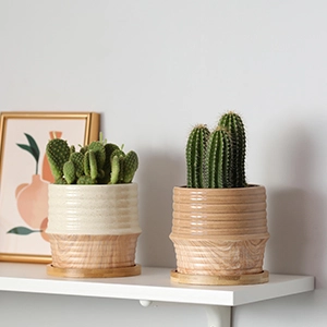 Wholesale Two-Tone Pattern Ceramic Flower Pots (1) Wholesale Two-Tone Pattern Ceramic Flower Pots (1)