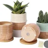 Wholesale Two-Tone Pattern Ceramic Flower Pots (6)