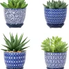 Blue Ceramic Flower Pots –Succulent Planters for Wholesale