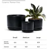 Wholesale Matte Black Ceramic Flower Pots