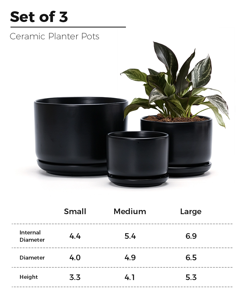 Wholesale Matte Black Ceramic Flower Pots (1) Wholesale Matte Black Ceramic Flower Pots