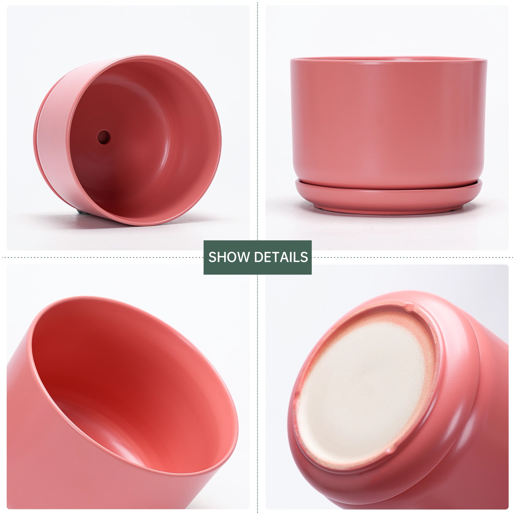Wholesale Matte Pink Ceramic Flower Pots – Modern Planters in Bulk (2) Wholesale Matte Pink Ceramic Flower Pots – Modern Planters in Bulk (2)