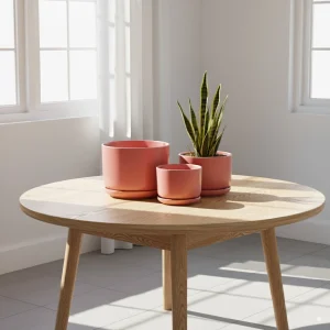 Wholesale Matte Pink Ceramic Flower Pots – Modern Planters in Bulk (3)