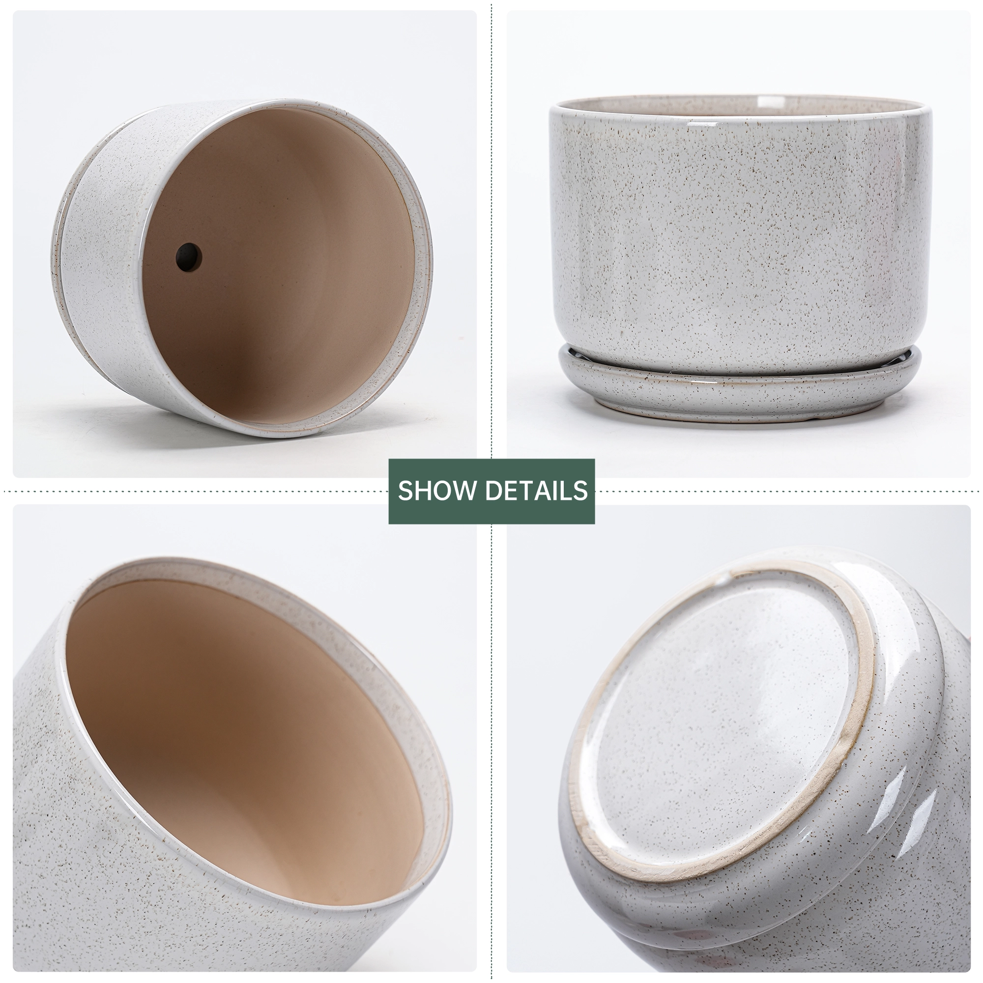 Wholesale Speckled Ceramic Flower Pots – Modern Planters (1) Wholesale Speckled Ceramic Flower Pots – Modern Planters