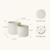 Wholesale Embossed Dot Ceramic Flower Pot – Modern White Textured Planter (5)
