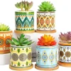 Wholesale Pattern Ceramic Flower Pots – Colorful Bohemian Planters (1)