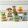 Wholesale Pattern Ceramic Flower Pots – Colorful Bohemian Planters (1)