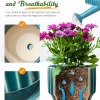 Wholesale Ribbed Ceramic Flower Pot – Teal Glazed Planter