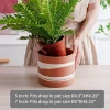 Wholesale Terracotta Ceramic Flower Pot – Modern White Stripe Planter