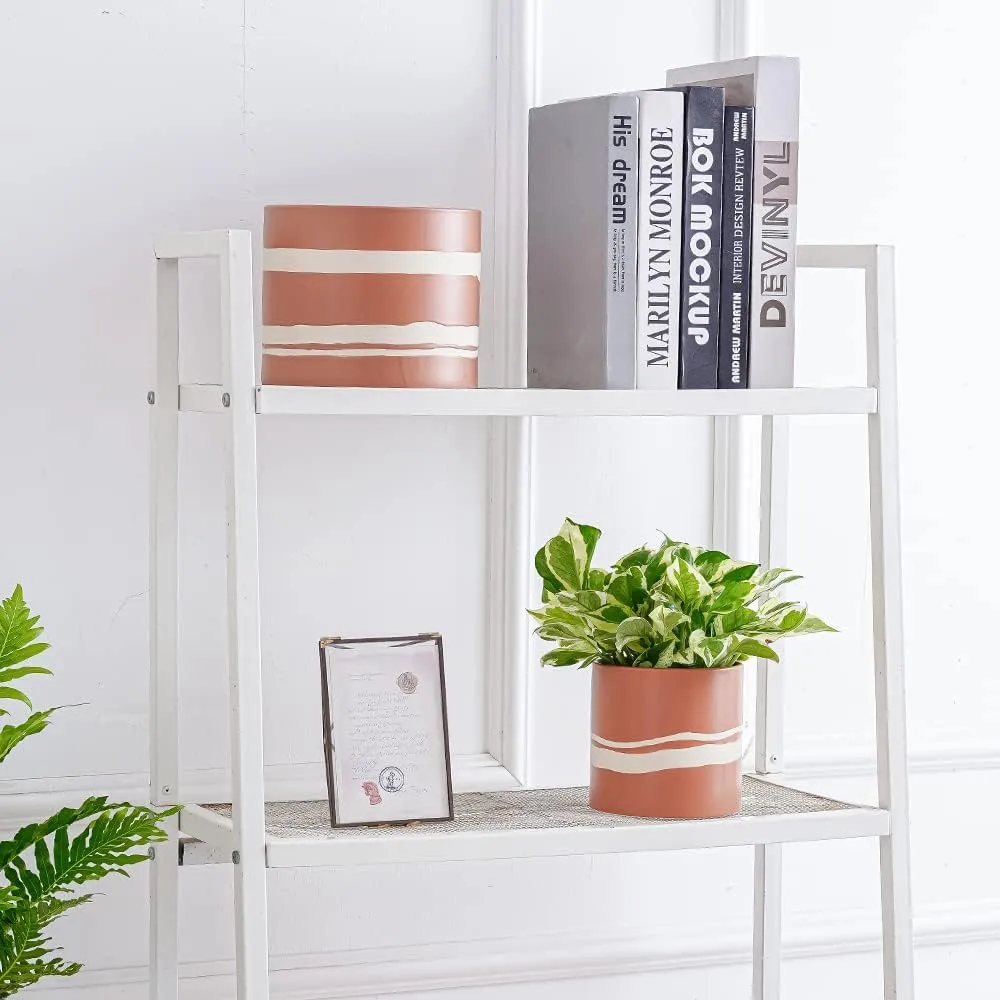 Wholesale Terracotta Ceramic Flower Pot – Modern White Stripe Planter (5) Wholesale Terracotta Ceramic Flower Pot – Modern White Stripe Planter