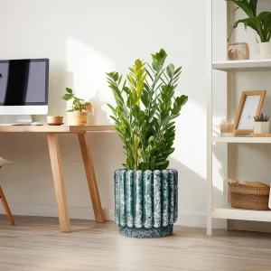 Bubble-Glazed Fluted Ceramic Planter – Wholesale Flower Pot