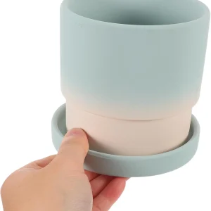 Wholesale Blue Gradient Ceramic Flower Pot – Modern Matte Planter