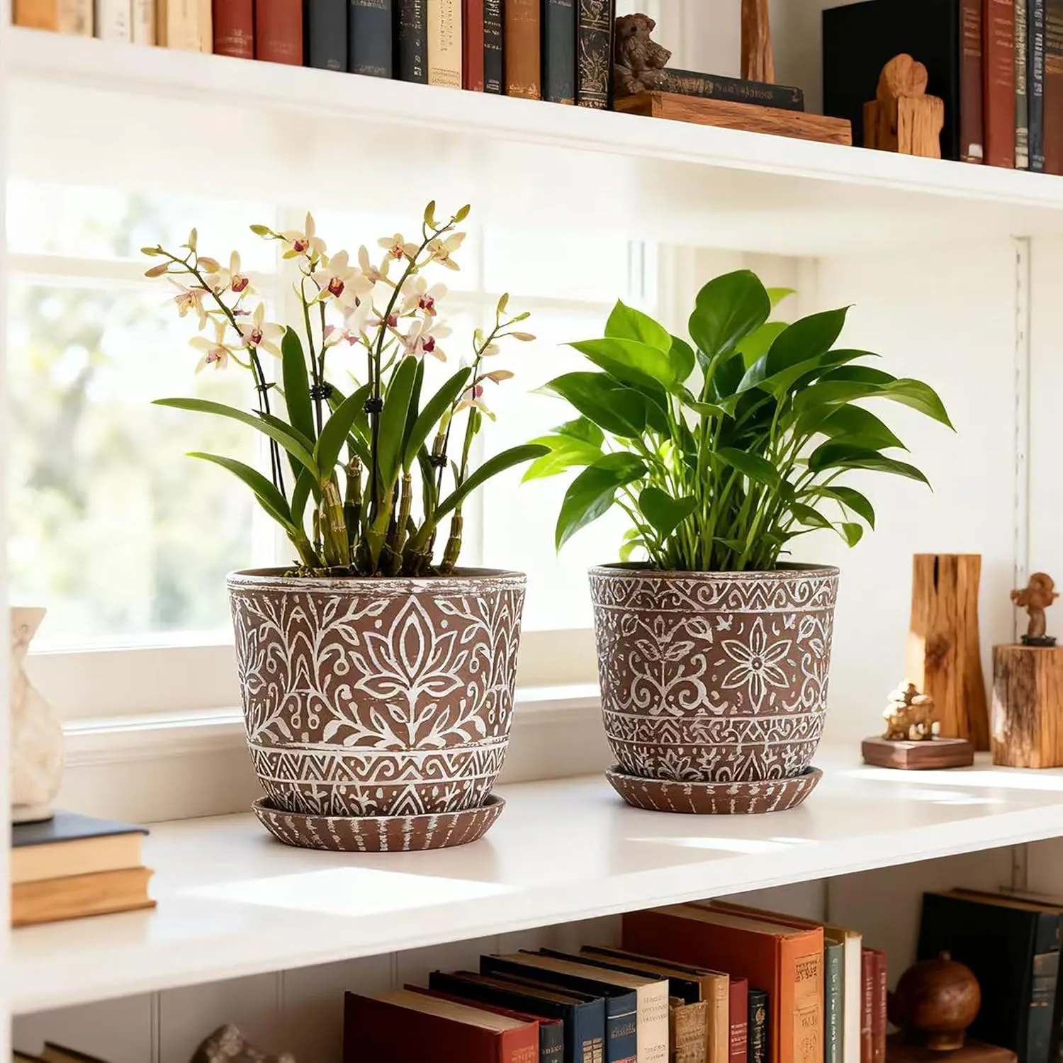 Wholesale Ceramic Flower Pot with Boho Pattern (1) Wholesale Ceramic Flower Pot with Boho Pattern