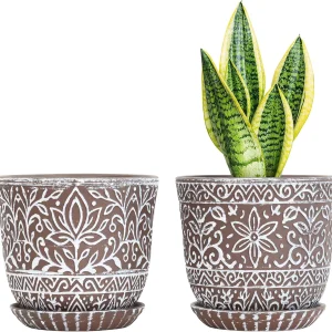 Wholesale Ceramic Flower Pot with Boho Pattern