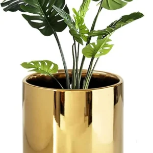 Small Gold Ceramic Planter Set for Wholesale