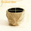 Golden Textured Ceramic Planter for Modern Home Decor