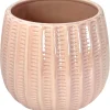 Blush Ribbed Ceramic Planter - Glaze Collection Wholesale