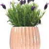 Blush Ribbed Ceramic Planter - Glaze Collection Wholesale