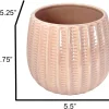 Blush Ribbed Ceramic Planter - Glaze Collection Wholesale