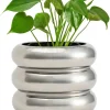 Modern Silver Ceramic Pots Wholesale Decorative Planters