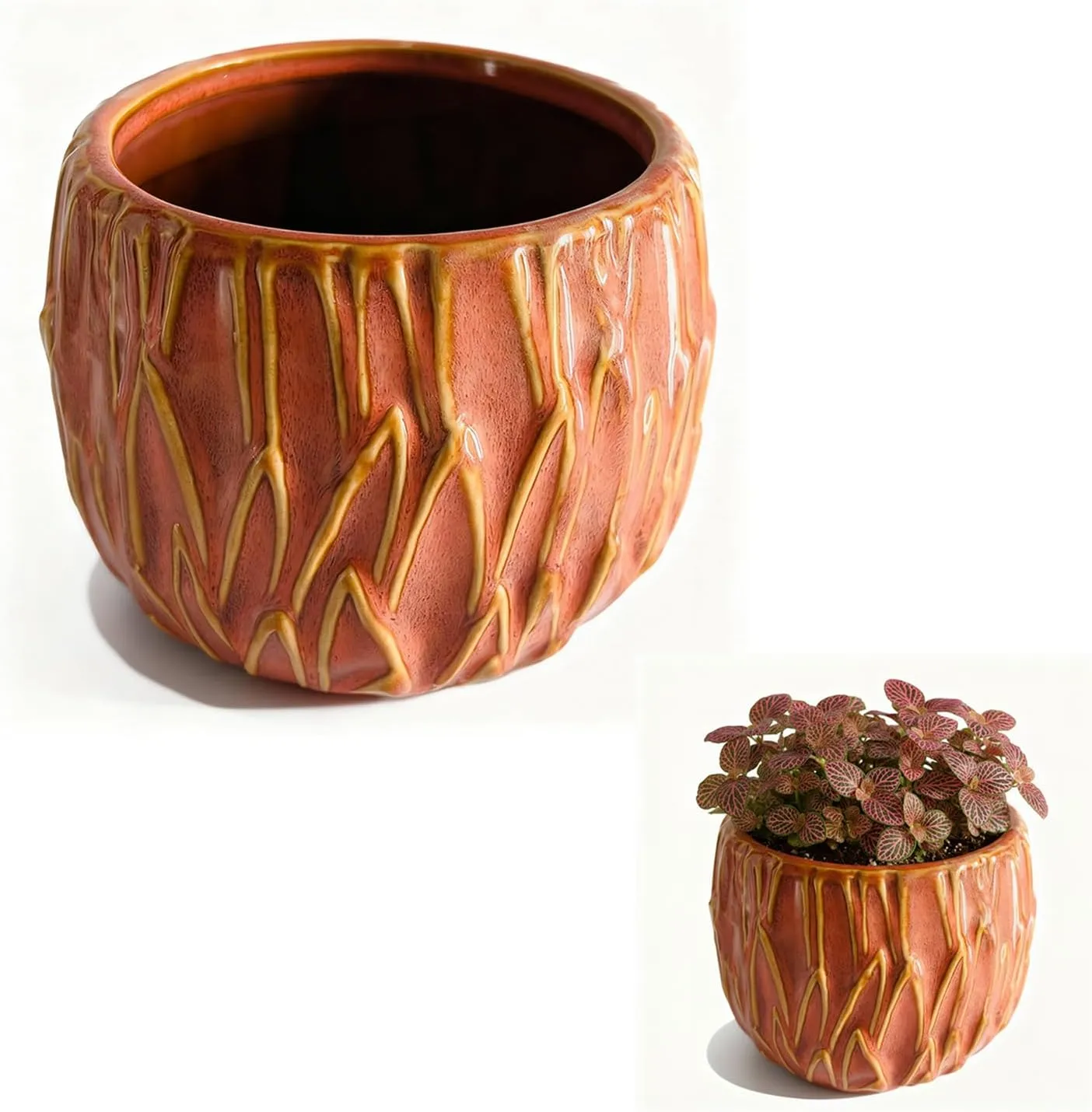 Wholesale Textured Ceramic Flower Pots Manufacturer Supply