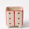 Wholesale Pink Heart Pattern Ceramic Planter