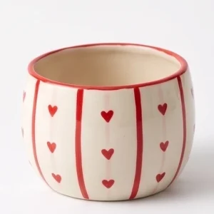 Wholesale Pink Heart Pattern Ceramic Planter