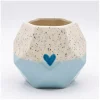 Wholesale Blue Heart Speckled Ceramic Flower Pot