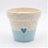 Wholesale Blue Heart Speckled Ceramic Flower Pot