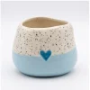 Wholesale Blue Heart Speckled Ceramic Flower Pot