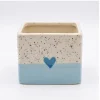 Wholesale Blue Heart Speckled Ceramic Flower Pot