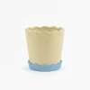 Wholesale Scalloped Ceramic Flower Pot with Saucer