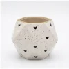 Wholesale Speckled Heart Ceramic Flower Pot with Gold Rim