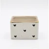 Wholesale Speckled Heart Ceramic Flower Pot with Gold Rim