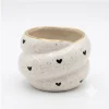 Wholesale Speckled Heart Ceramic Flower Pot with Gold Rim